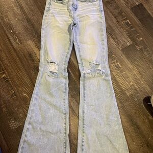 BKE Light Blue Ripped Flare Jeans
